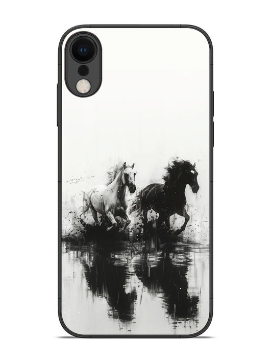 iPhone X Black & White Horse