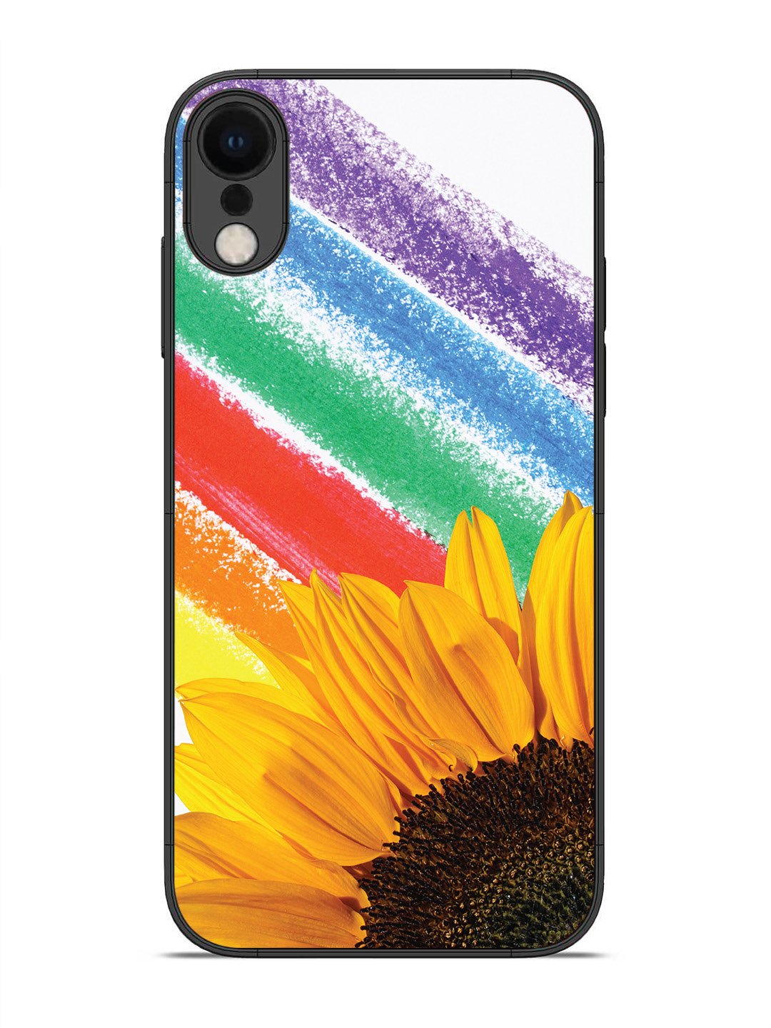 iPhone X Sunflower on Colourful Lines