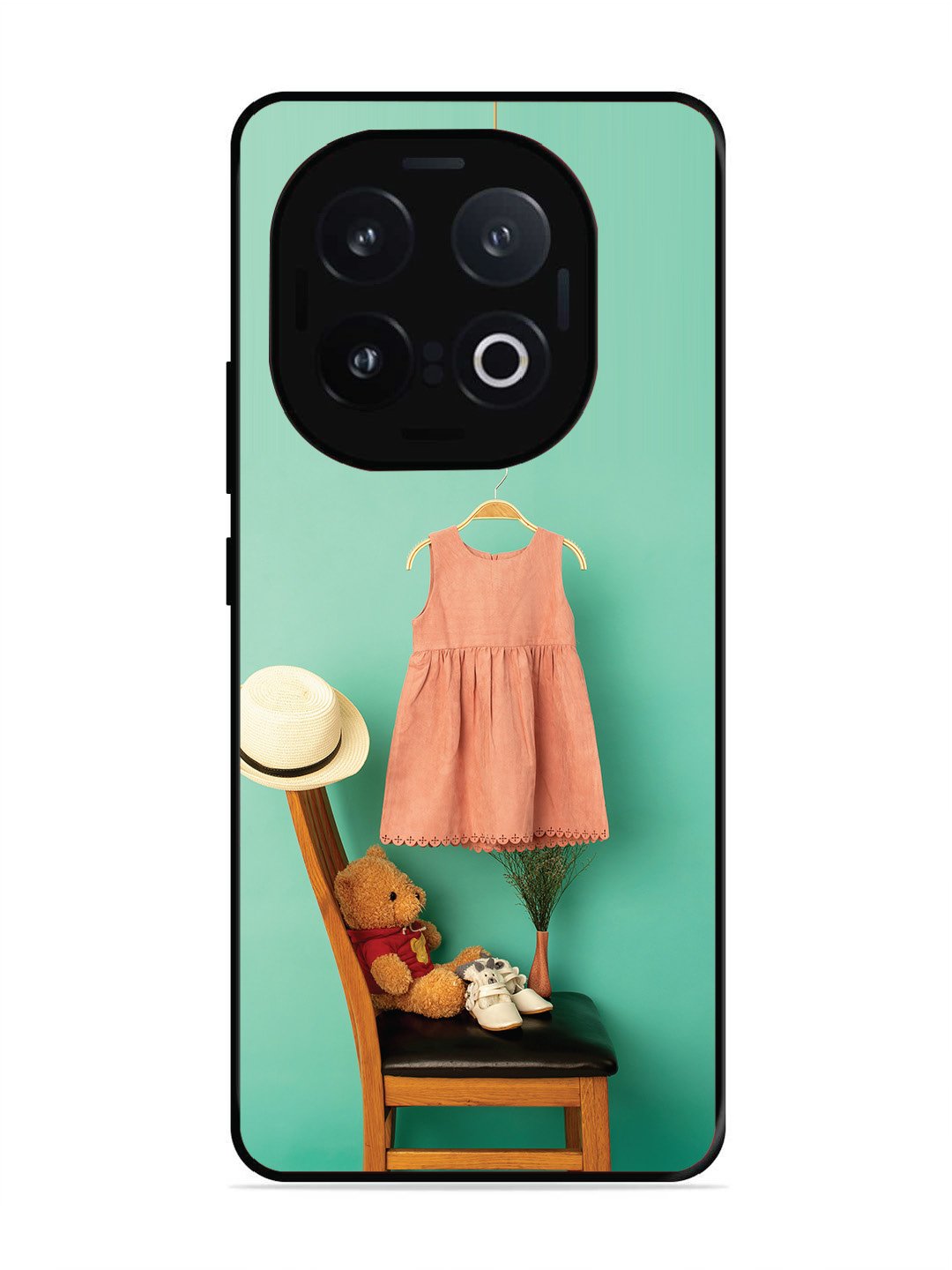 Iqoo 13 5G Trendy dress for girl near toy bear