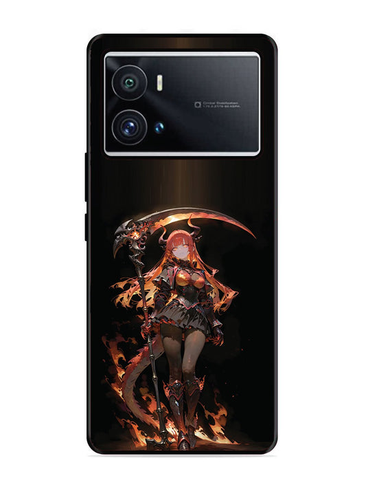 Iqoo 9 Pro anime-girl-sycthe-red-hair-horn