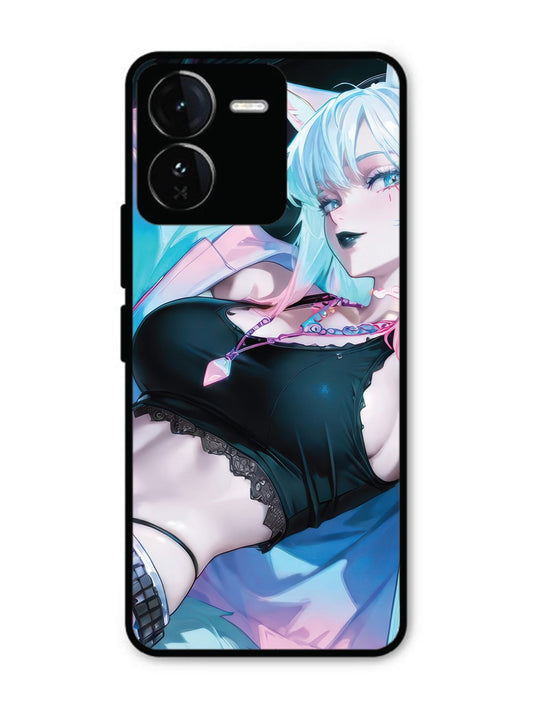 Iqoo Z9 5G anime girl fox headpohone white Hair