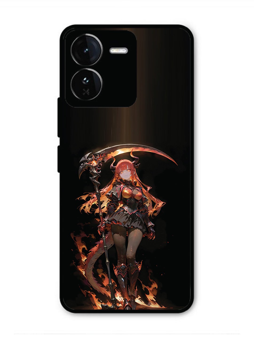 Iqoo Z9 5G anime-girl-sycthe-red-hair-horn