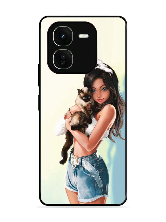 iqoo z9x 5g Cute Girl with Cat