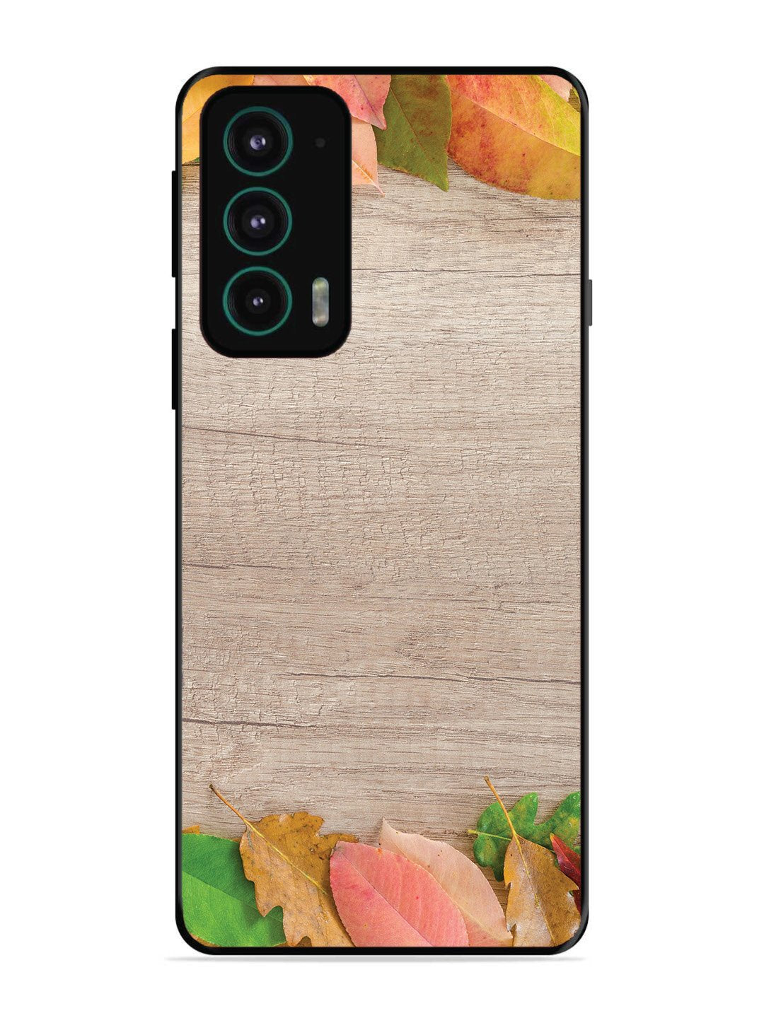 Motorola Moto Edge 20 Autumn Leafs On Wooden Table