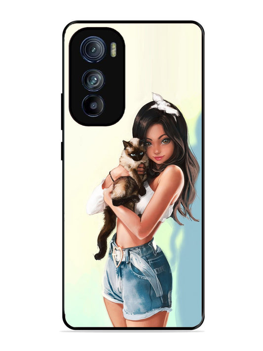 Motorola Moto Edge 30 Cute Girl with Cat