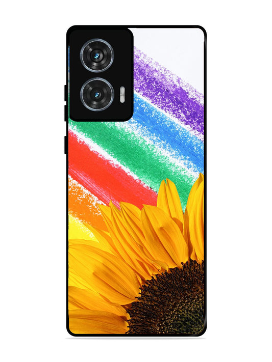 Motorola Moto G85 Sunflower on Colourful Lines
