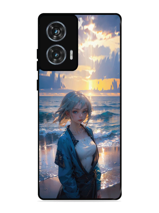 Motorola Edge 50 Fusion Anime Girl Beach Ocean Waves