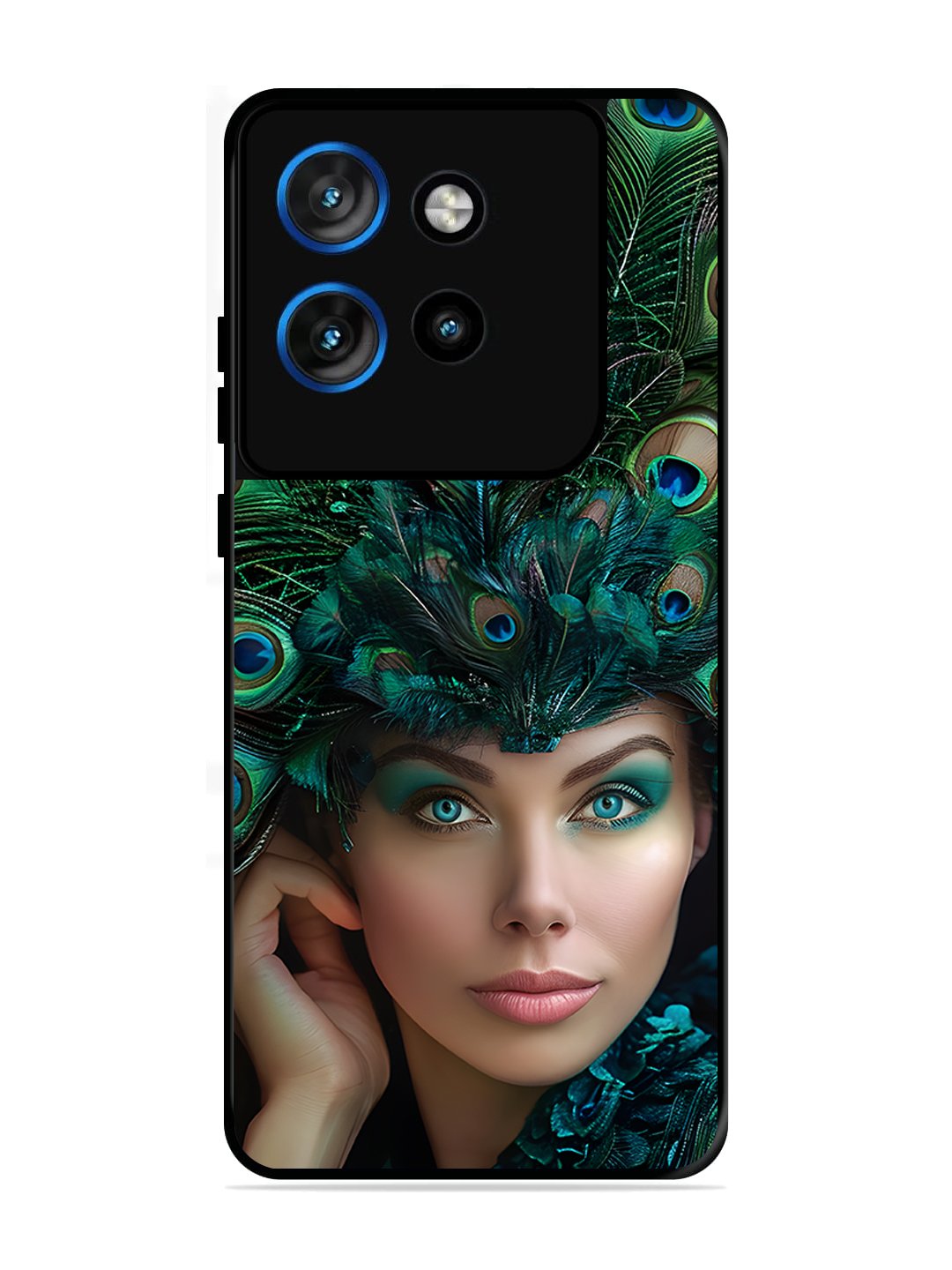 Motorola Edge 50 NEO Girl with peacock feather Crown