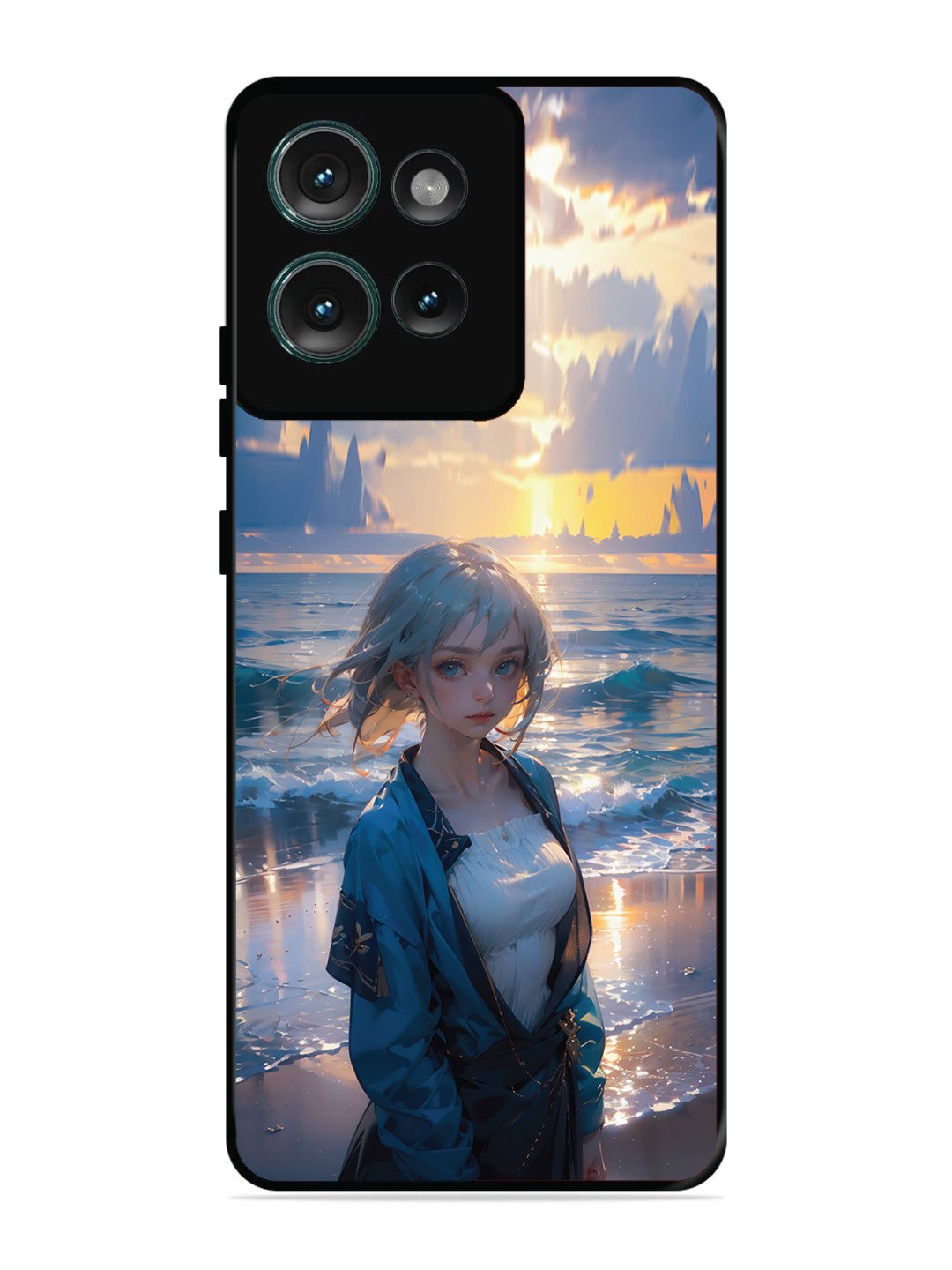 Motorola Edge 50 Anime Girl Beach Ocean Waves