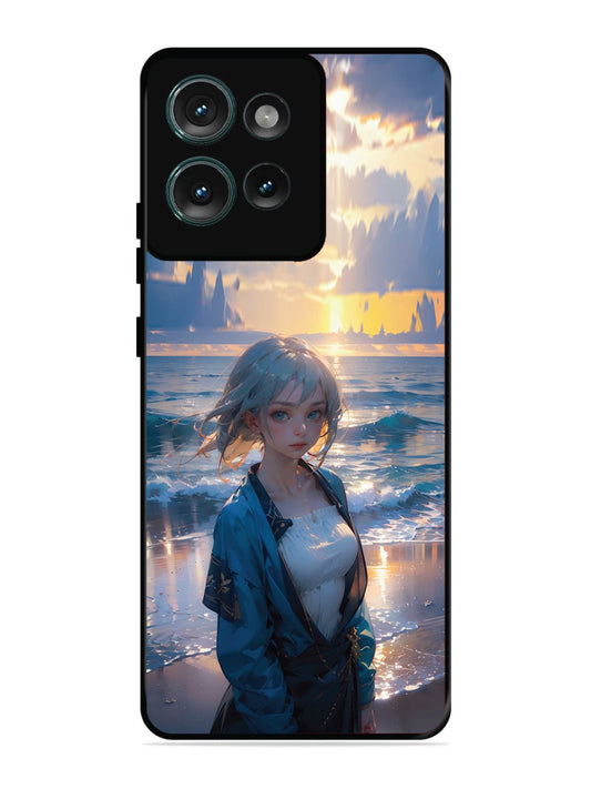 Motorola Edge 50 Anime Girl Beach Ocean Waves