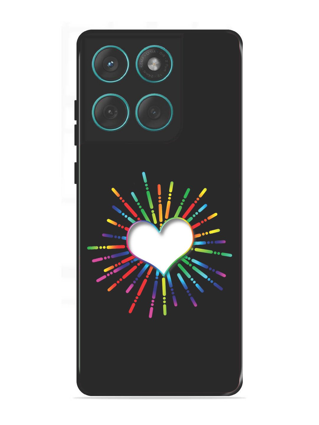 Motorola Edge 60 Fusion Colourful Heart on Black