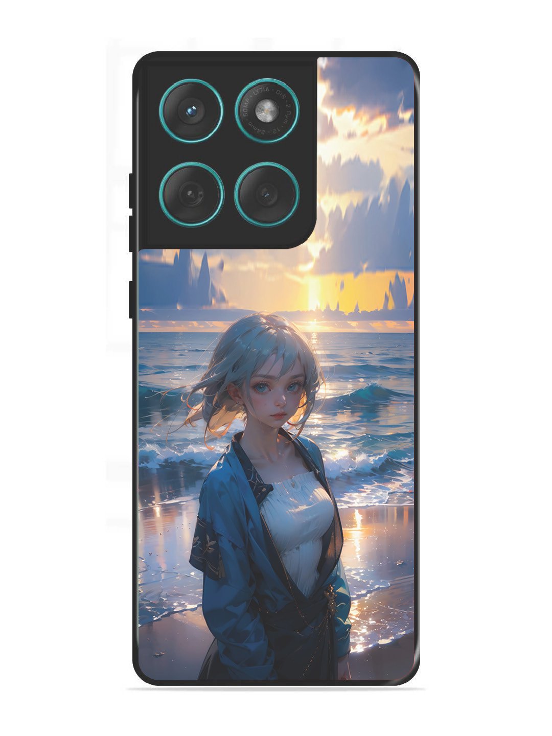 Motorola Edge 60 Fusion Anime Girl Beach Ocean Waves