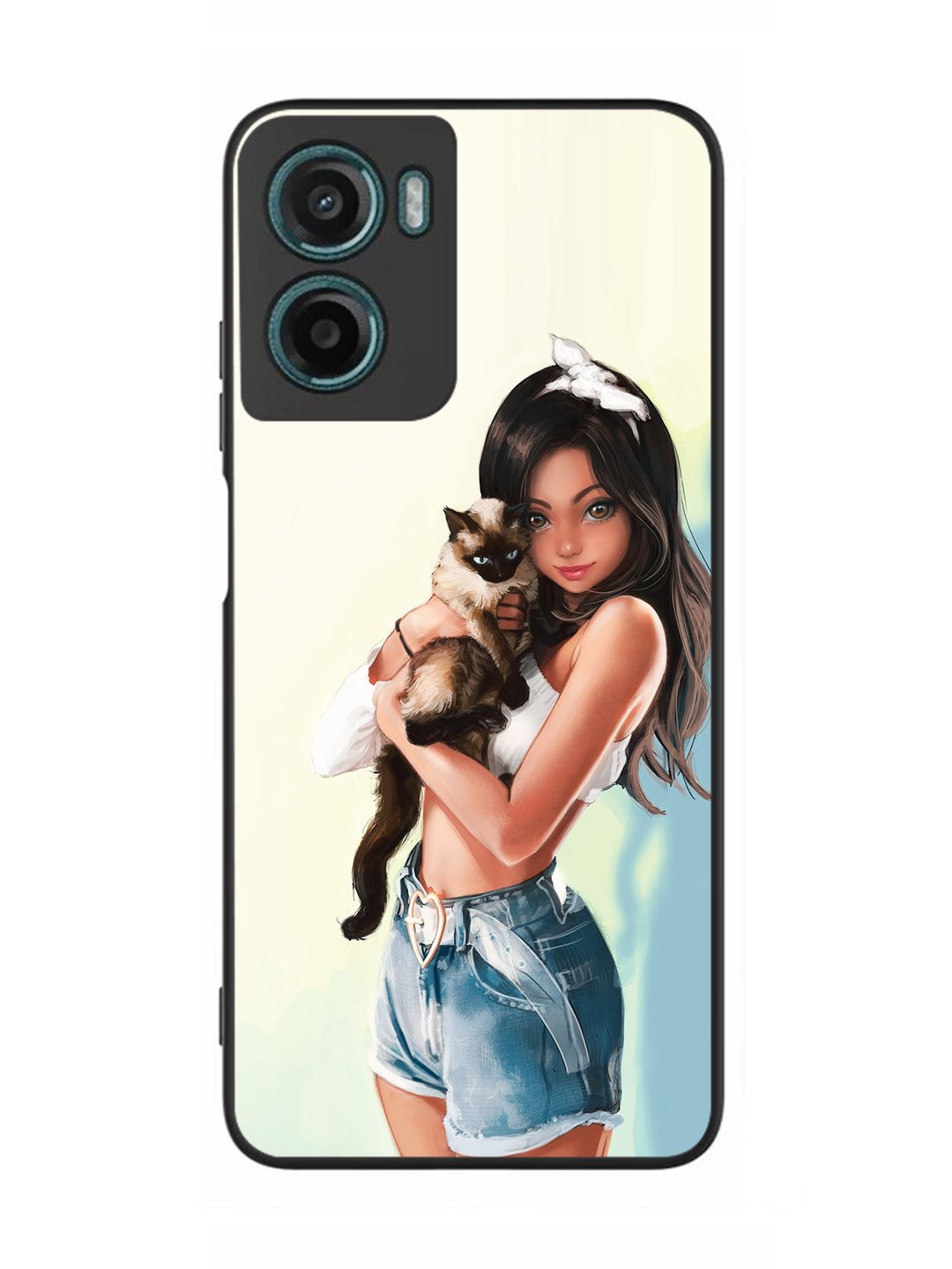 Motorola Moto G05 Cute Girl with Cat