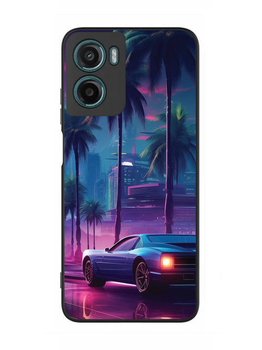 Motorola Moto G05 sunset-sports-car-city-palm-trees