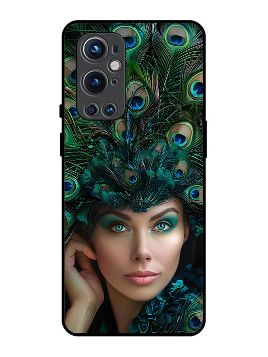 OnePlus 9 Pro Girl with peacock feather Crown
