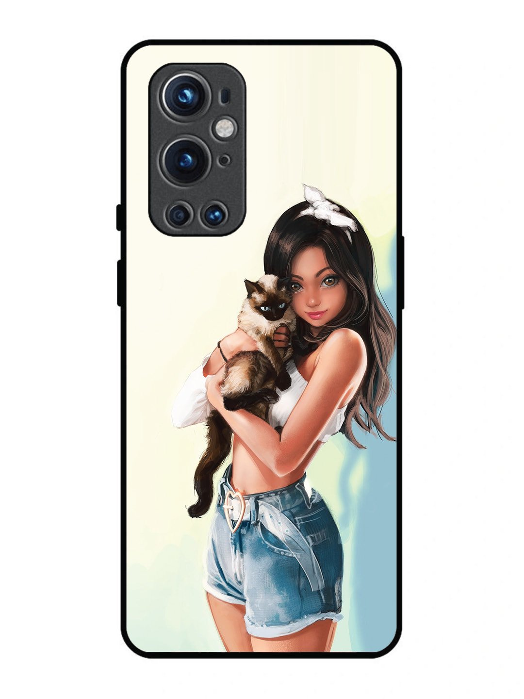 OnePlus 9 Pro Cute Girl with Cat