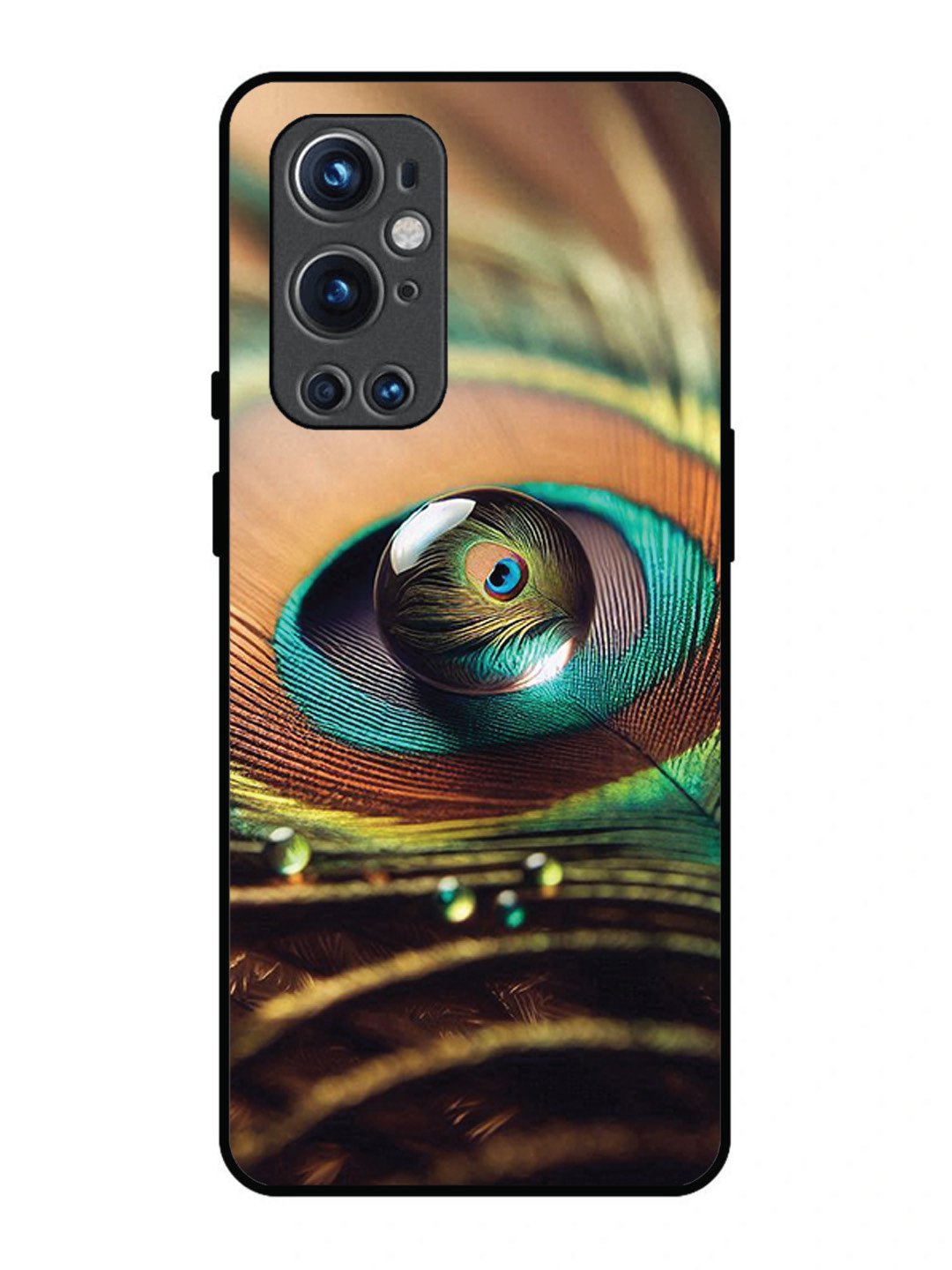 OnePlus 9 Pro Water Drop On Peacock Feather