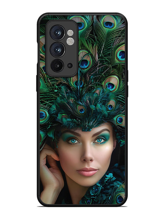 OnePlus 9RT Girl with peacock feather Crown