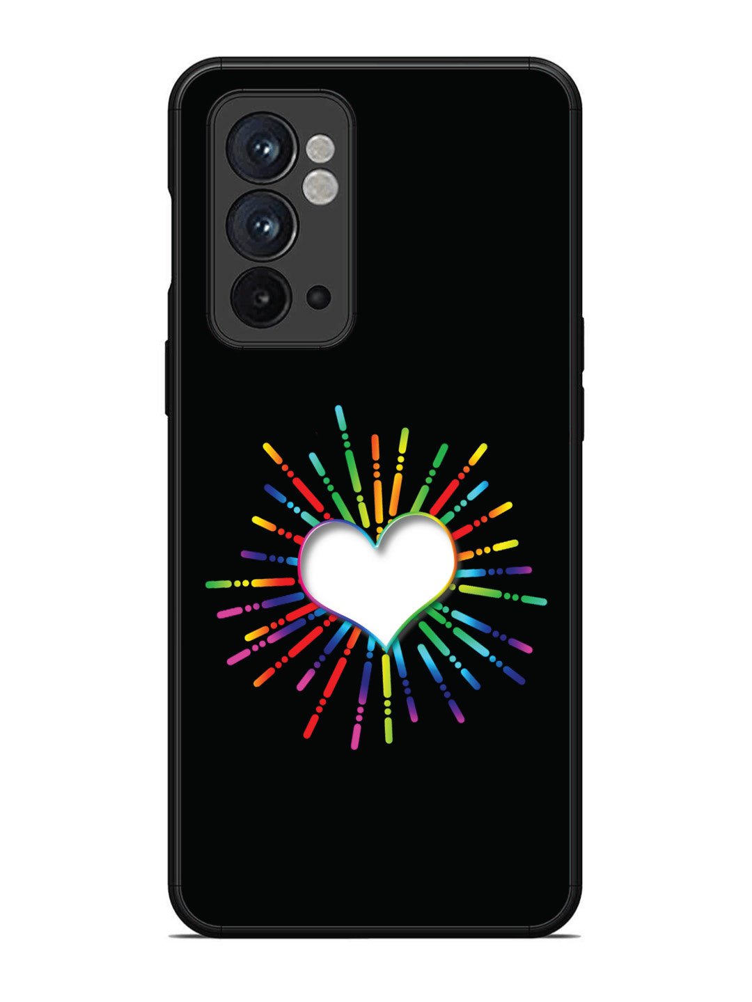 OnePlus 9RT Colourful Heart on Black
