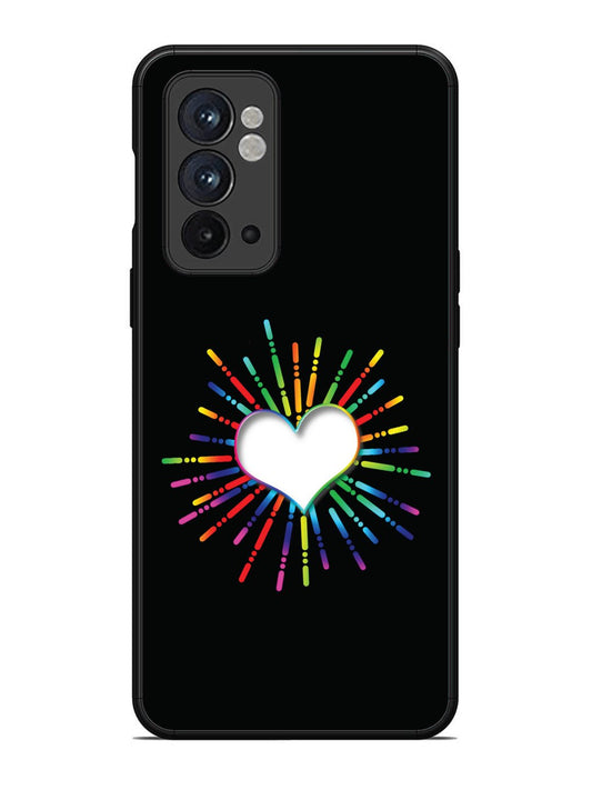 OnePlus 9RT Colourful Heart on Black