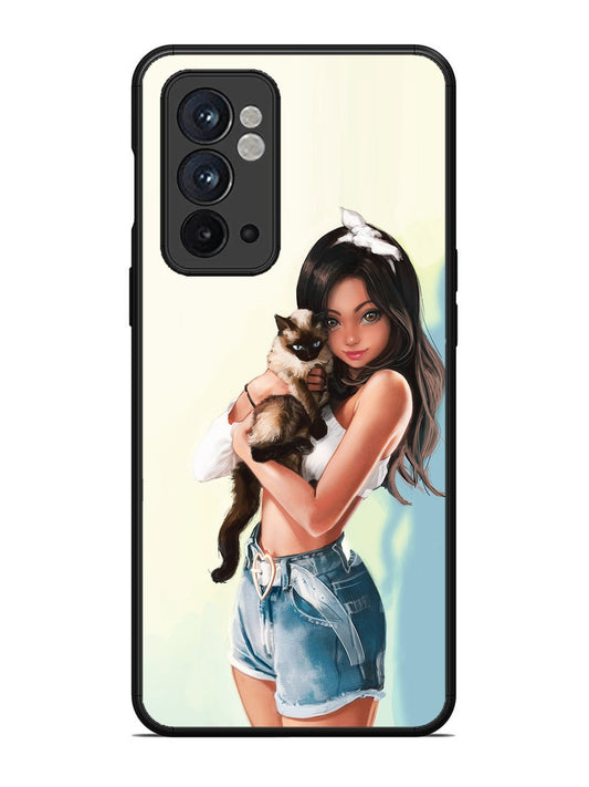 OnePlus 9RT Cute Girl with Cat