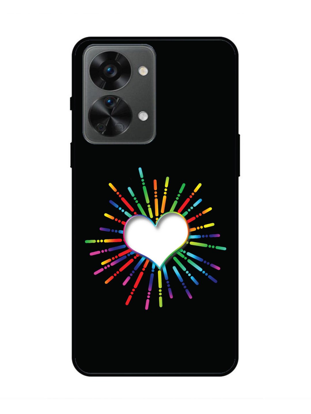 oneplus nord 2t 5g Colourful Heart on Black