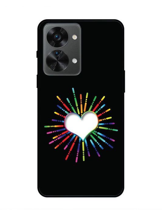 oneplus nord 2t 5g Colourful Heart on Black