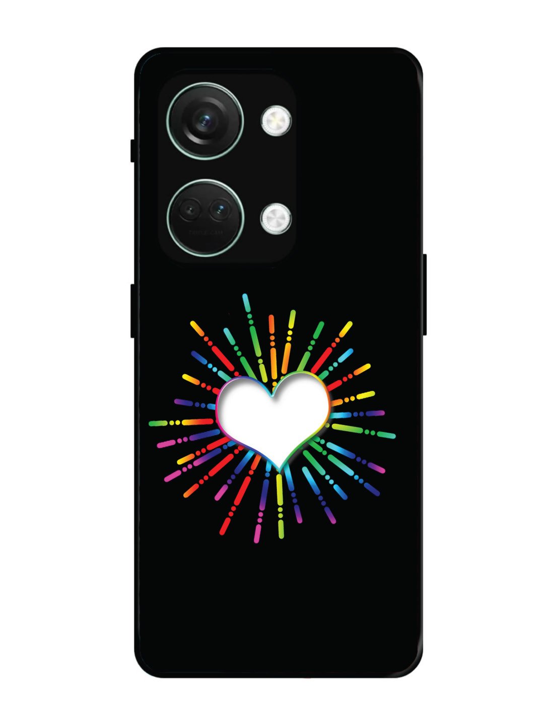 OnePlus Nord 3 Colourful Heart on Black