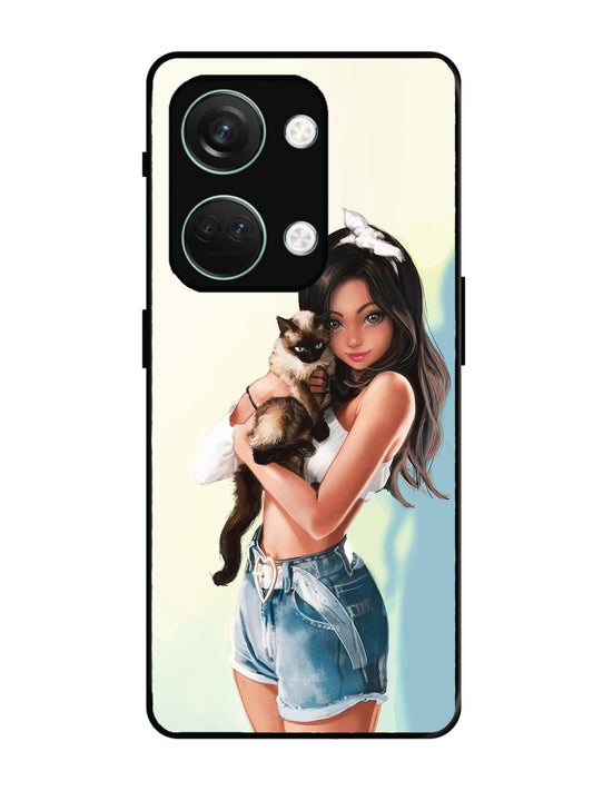 OnePlus Nord 3 Cute Girl with Cat