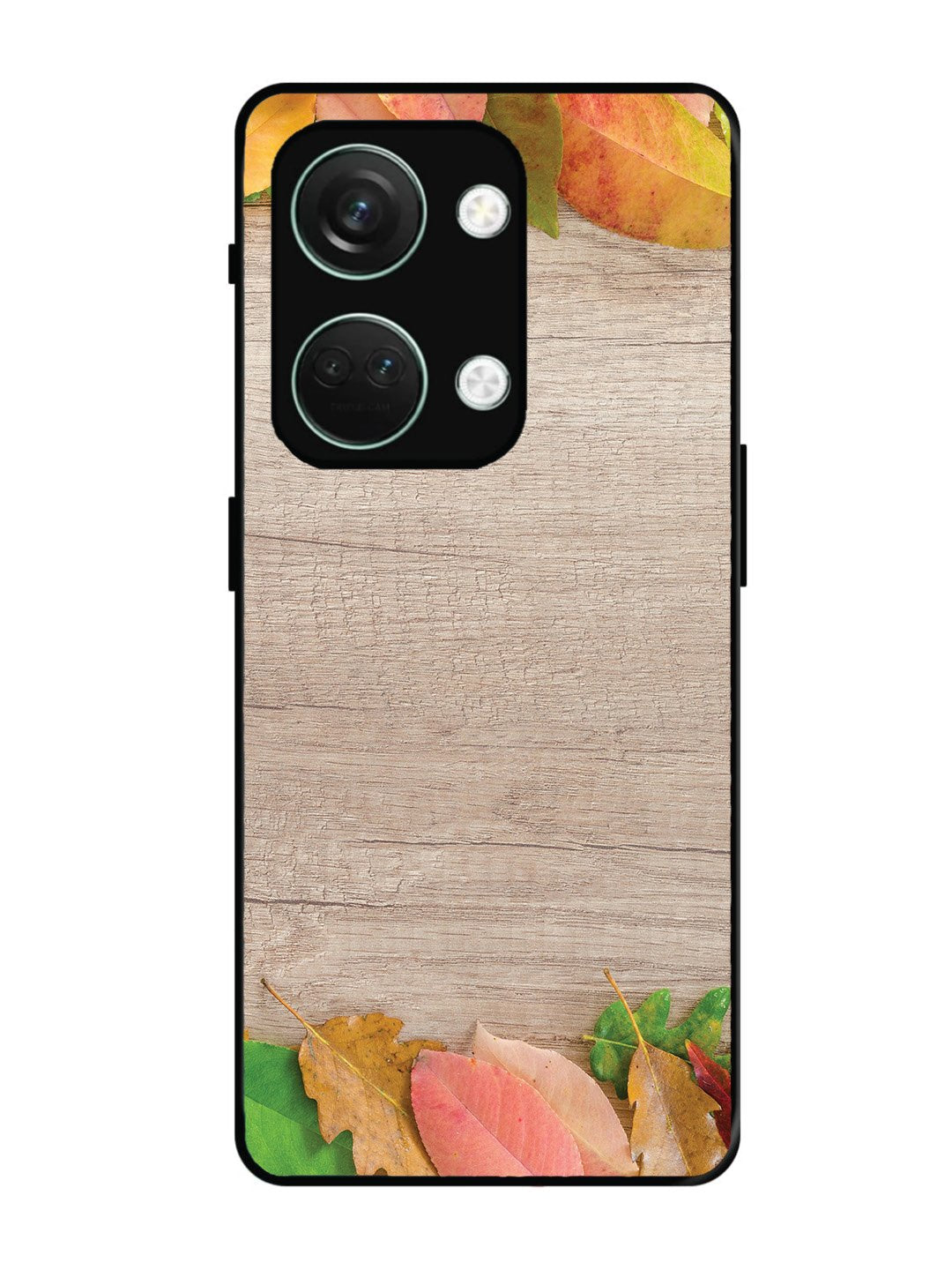 OnePlus Nord 3 Autumn Leafs On Wooden Table