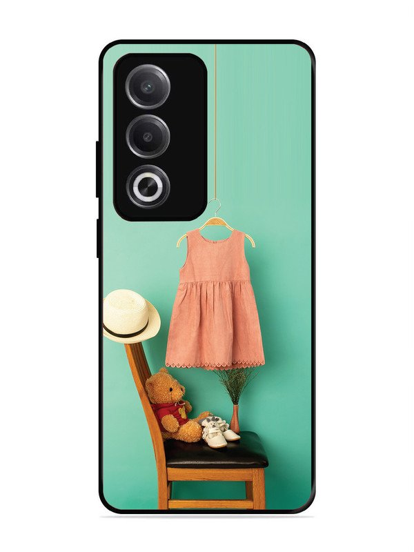 Oppo A3 Pro 5G Trendy dress for girl near toy bear