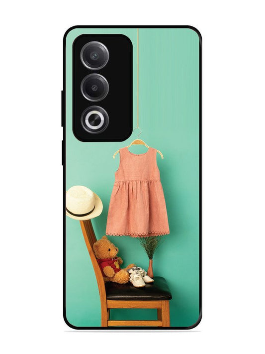Oppo A3 Pro 5G Trendy dress for girl near toy bear