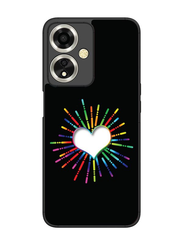 oppo a59 5g Colourful Heart on Black