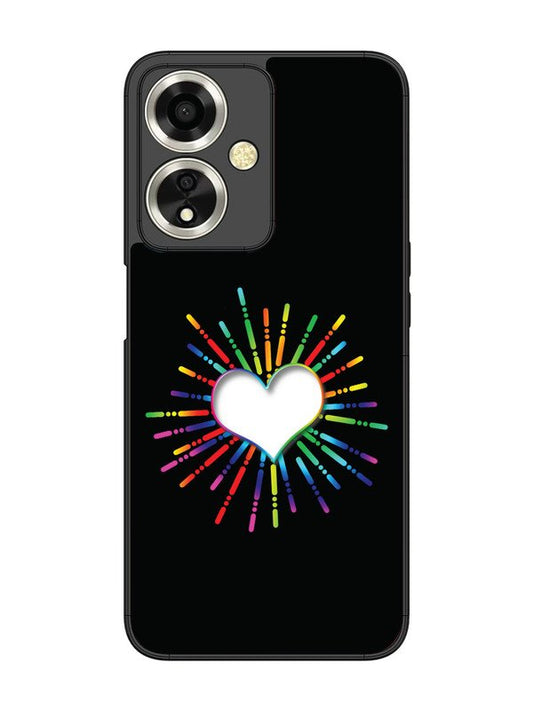 oppo a59 5g Colourful Heart on Black