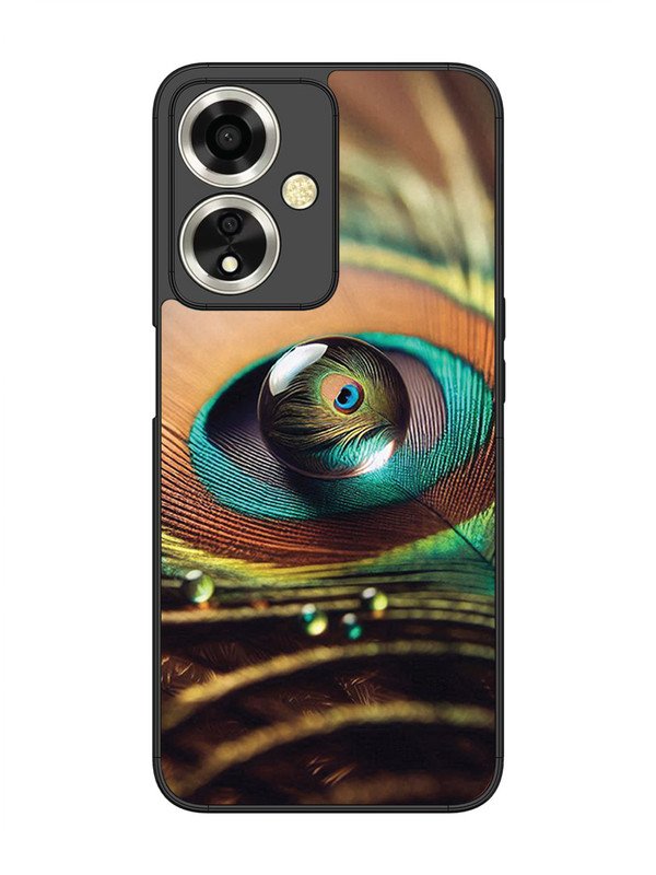 oppo a59 5g Water Drop On Peacock Feather
