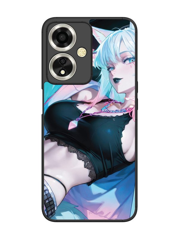 oppo a59 5g anime girl fox headpohone white Hair