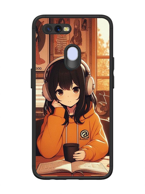 Oppo A7 Cute Girl listening Music