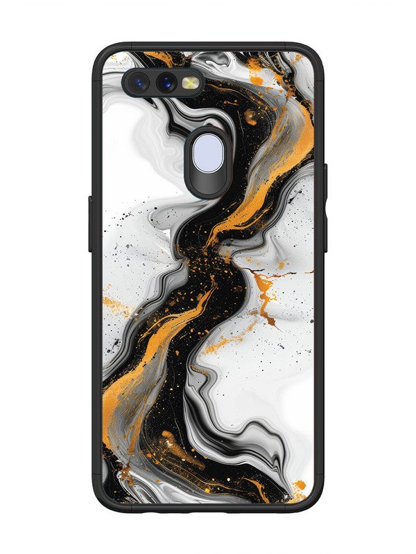 Oppo A7 Black And Golden Marble Essence