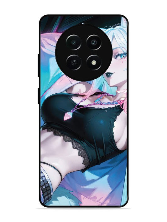 Realme C65 anime girl fox headpohone white Hair