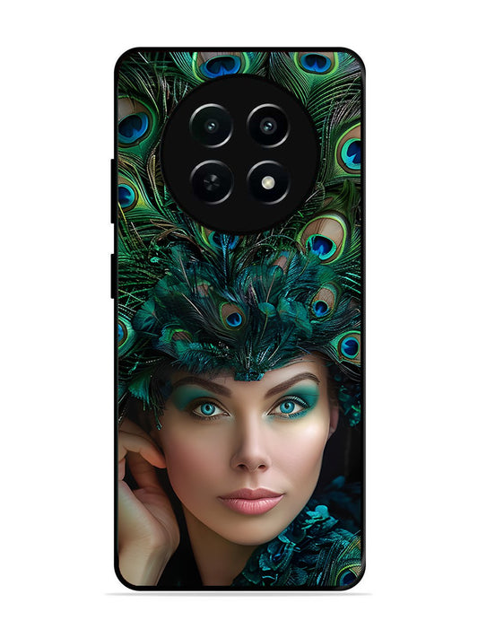 realme 12x 5g Girl with peacock feather Crown