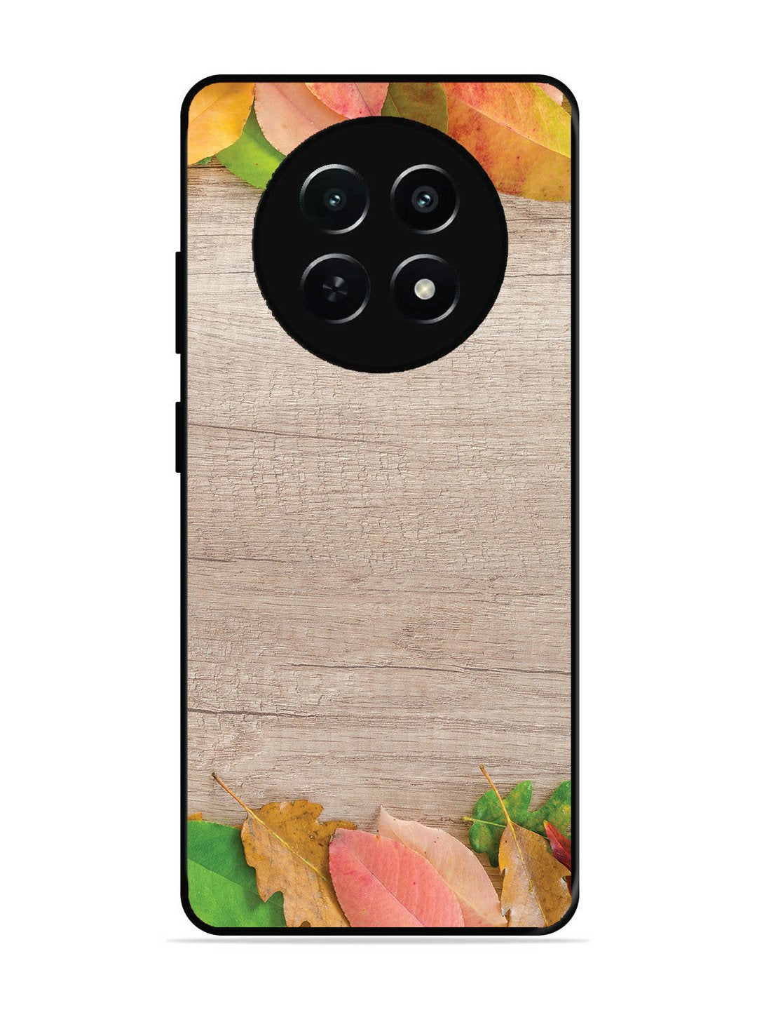 realme 12x 5g Autumn Leafs On Wooden Table