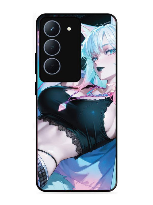 realme 14x 5g anime girl fox headpohone white Hair