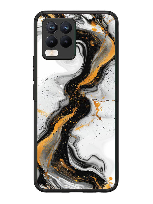 Realme 8 Pro Black And Golden Marble Essence