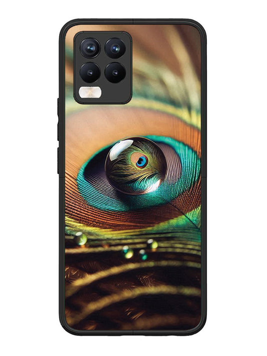 Realme 8 Pro Water Drop On Peacock Feather