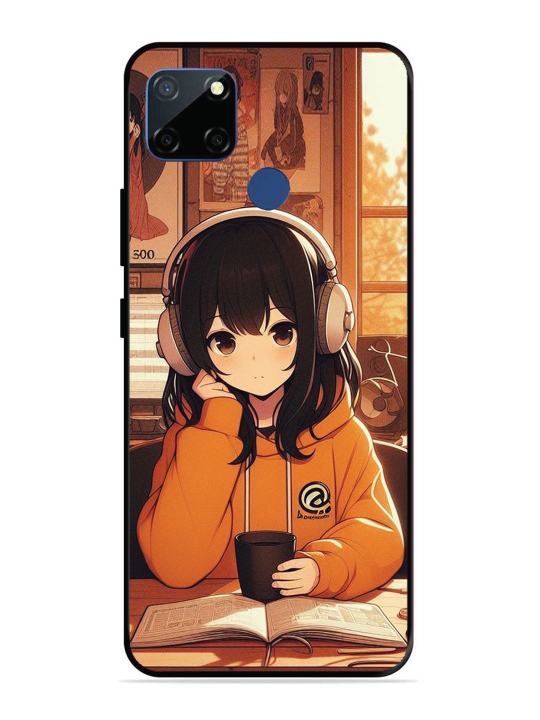 Realme C12 Cute Girl listening Music