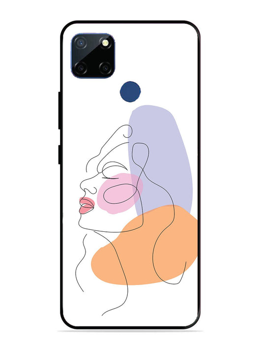 Realme C12 Line Art Girl Face