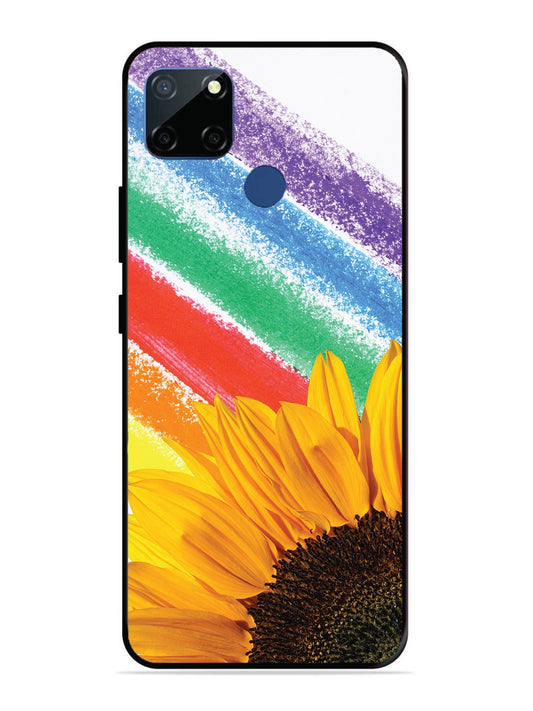 Realme C12 Sunflower on Colourful Lines