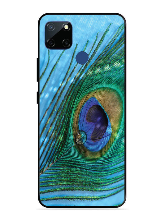 Realme C12 A drop on Peacock Feather