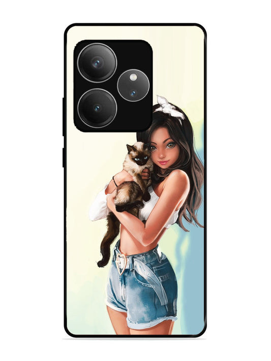 realme gt 6t 5g Cute Girl with Cat
