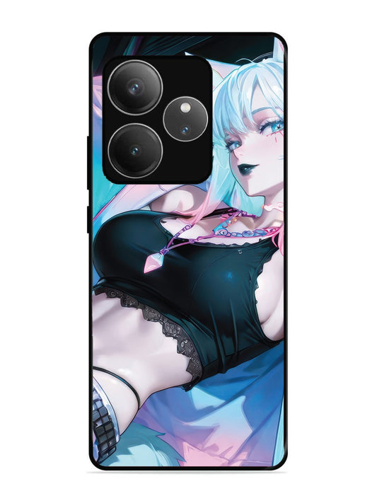 realme gt 6t 5g anime girl fox headpohone white Hair